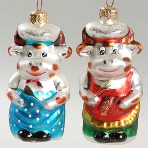 Chow Cows Christmas Ornaments (Set of 2) by Christopher Radko
